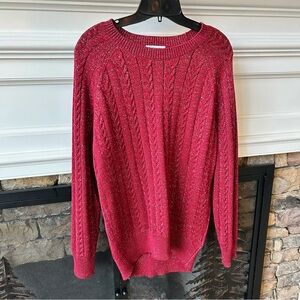 Athleta Crossroads Sparkling Red Knit Sweater